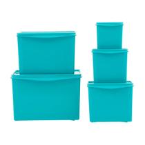 Organizadores Multiúso Quadrado 5 pçs - AZUL HARMONIA