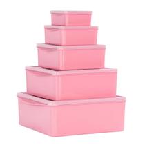 Organizadores Multiúso Quadrado Baixo 5 pçs - ROSA AÇÚCAR