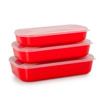 Organizadores Multiúso Retangular Baixo 3 pçs - VERMELHO MAÇÃ DO AMOR Organizadores Multiúso Retangular Baixo 3 pçs - VERMELHO MAÇÃ DO AMOR