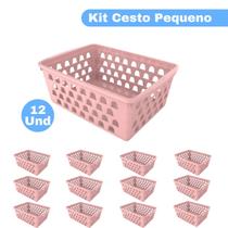 Organizadores Multiuso Rosa Kit 12 Cestos Pequenos 16x13x6cm Organizadores Multiuso Rosa Kit 12 Cestos Pequenos 16x13x6cm