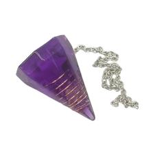 Orgonite Pêndulo - Ametista Raio Violeta Transmutação