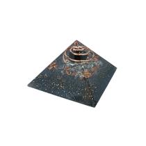 Orgonite Pirâmide 4cm Turmalina Negra e Cristal Proteção