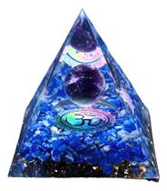 Orgonite Pirâmide Blue Lápis Lazuli Ametista Lua Esfera Hindú Om Chakra Feng shui Meditação e prosperidade