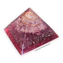 Orgonite Pirâmide Do Amor Quartzo Rosa E Cristal 3x4,5cm