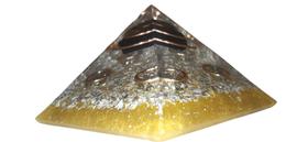 Orgonite Pirâmide Turmalina e Pirita - Sucesso no Trabalho e Proteção