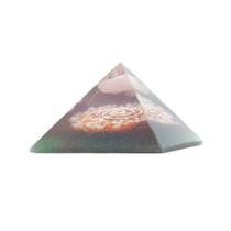 Orgonite Pirâmide Vermelho e Verde com Quartzo Rosa - Relacionamento Feng Shui Ferramentas Cura Instrumento Transmutação Energia Vital Potencializar