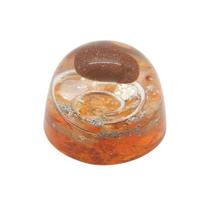 Orgonite Semi-esférico Laranja com Pedra do Sol - Saúde Orgonite Semi-esférico Laranja com Pedra do Sol - Saúde