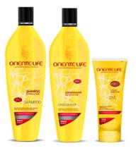 Oriente life kit banana e mel shampoo + condicionador + leave-in home care 300ml