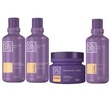Oriente life kit banana e mel shampoo + condicionador + máscara + leave-in home care 300ml Oriente life kit banana e mel shampoo + condicionador + máscara + leave-in home care 300ml