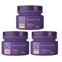 Oriente life kit cronograma capilar máscara banana + açaí + cevada home care 300ml Oriente life kit cronograma capilar máscara banana + açaí + cevada home care 300ml