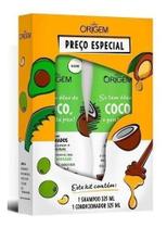 Origem Kit Shampoo 325ml+Condicionador 180ml Óleo de Coco Para Cabelos Ressecados e Desidratados - Vegano