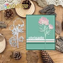 Original bela flor peônia ramo corte de metal dados scrapbooking gravação decorativa Original bela flor peônia ramo corte de metal dados scrapbooking gravação decorativa