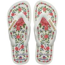 Original! Chinelo Havaianas Farm Branca Flor de Realeza Original! Chinelo Havaianas Farm Branca Flor de Realeza