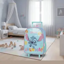 ORIGINAL Disney Lilo e Stitch Mochila Creche Pequena 13' Escolar Infantil Rodinhas Costas Creche Pré