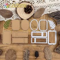 Original retro folhas selos postais etiquetas de corte de metal scrapbooking gravação decorativa