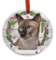 Ornament E&S Imports Siamese Cat Ceramic DIY personalizável