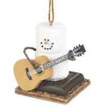 Ornament Snowman Marshmallow tocando guitarra S'mores Chocolate