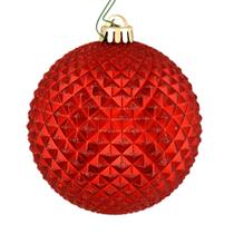 Ornament Vickerman Red Durian Glitter Ball, 6 cm, pacote com 4 Ornament Vickerman Red Durian Glitter Ball, 6 cm, pacote com 4
