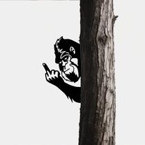 Ornamento artístico de letreiro de metal REHITAY Peaking a Boo Flipping Off Bigfoot
