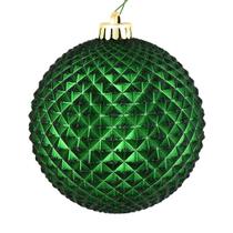 Ornamento: bola de glitter Vickerman Emerald Durian, 6 cm, 4 peças
