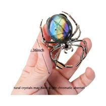 Ornamento De Aranha De Labradorita Cinza Cristal Natural Pedra Da Lua Decorações Para Casa E