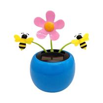 Ornamento De Carro Giratório Solar Em Forma De Girassol, Decoração De Painel Solar Com Movimento