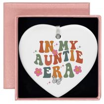 Ornamento de Cerâmica em Formato de Coração ZVMIS - O Melhor Presente para a Tia Ornamento de Cerâmica em Formato de Coração ZVMIS - O Melhor Presente para a Tia