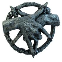 Ornamento de escultura em resina, parede de pentagrama de mão de demônio gótico