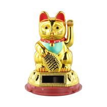 Ornamento De Gato Da Sorte Solar Ecológico Com Movimento Contínuo Para Cafeterias