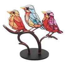 Ornamento de mesa ciciglow Stained Birds On Branch