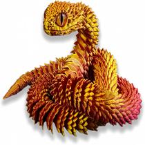 Ornamento de modelo de animal articulado Snake Viper impresso em 3D Ornamento de modelo de animal articulado Snake Viper impresso em 3D