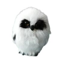 Ornamento de Natal Coruja Pelúcia - Branco e Preto - Decoração de Mesa