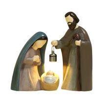 Ornamento De Natal Em Resina Luminosa Com Cena De Natividade E Lâmpada Portátil Com Interruptor