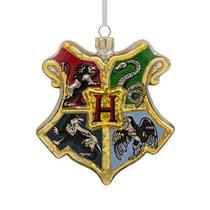 Ornamento de Natal marcante Harry Potter Hogwarts Crest, Vidro Soprado - Hallmark