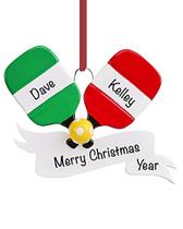 Ornamento de Pickleball Personalizado - Decoração de Natal Raquetes de Pickleball - Holiday Traditions