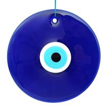 Ornamento Erbulus Evil Eye para pendurar na parede em vidro azul 25 cm