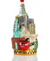 Ornamento Kurt Adler Paisagem urbana de vidro da cidade de Nova York 14 cm Ornamento Kurt Adler Paisagem urbana de vidro da cidade de Nova York 14 cm