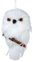 Ornamento Kurt S. Adler, coruja pendurada com galho, 10 cm, branco Ornamento Kurt S. Adler, coruja pendurada com galho, 10 cm, branco