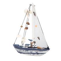 Ornamento náutico de madeira para veleiro, decoração de praia, retrô