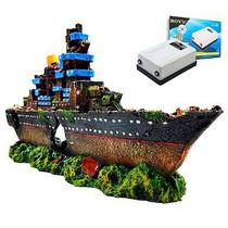 Ornamento resina para aquarios barco a vapor sc-7500 220v