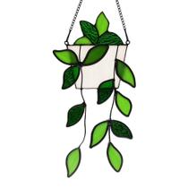 Ornamento suspenso BOXCASA Stained Glass Plant 24x12 cm Ornamento suspenso BOXCASA Stained Glass Plant 24x12 cm