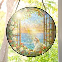 Ornamento suspenso FLAGWIX Cat Stained Glass Window 20 cm
