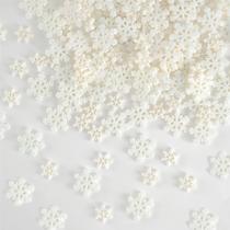 Ornamento suspenso Kockuu Mini Snowflake Resin 100 unidades de glitter branco
