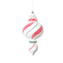 Ornamento suspenso Vickerman 23 cm branco vermelho verde espiral Ornamento suspenso Vickerman 23 cm branco vermelho verde espiral