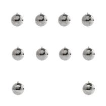 Ornamentos De Bola De Disco Mini Prateada 10pcs Em Vidro Reflexivo Para Decoração De Festa De Mardi
