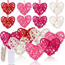 Ornamentos de Bola de Rattan em Formato de Coração NOVWANG - Decoração Dia dos Namorados