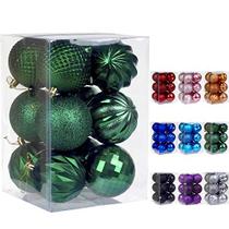 Ornamentos de Bolas de Natal dohance, Xmas Ball Baubles Set - Enfeites decorativos à prova de despedaçados Baubles Conjunto para Árvore de Natal (Verde Escuro, 80mm /3.15")