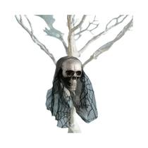 Ornamentos de Caveira de Halloween - Cabeça de Noiva de Espuma com Ossos para Decoração de Casa