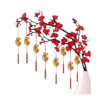 Ornamentos De Franjas Douradas 6 Peças Decorações Para O Ano Novo Chinês Pingentes De Festa Para