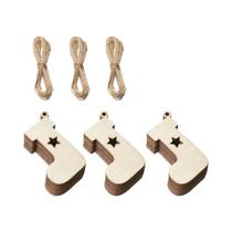 Ornamentos De Natal De Madeira Não Acabados 10-50 Peças, Fatias De Madeira Com Furos Para Artesanato